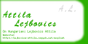 attila lejbovics business card